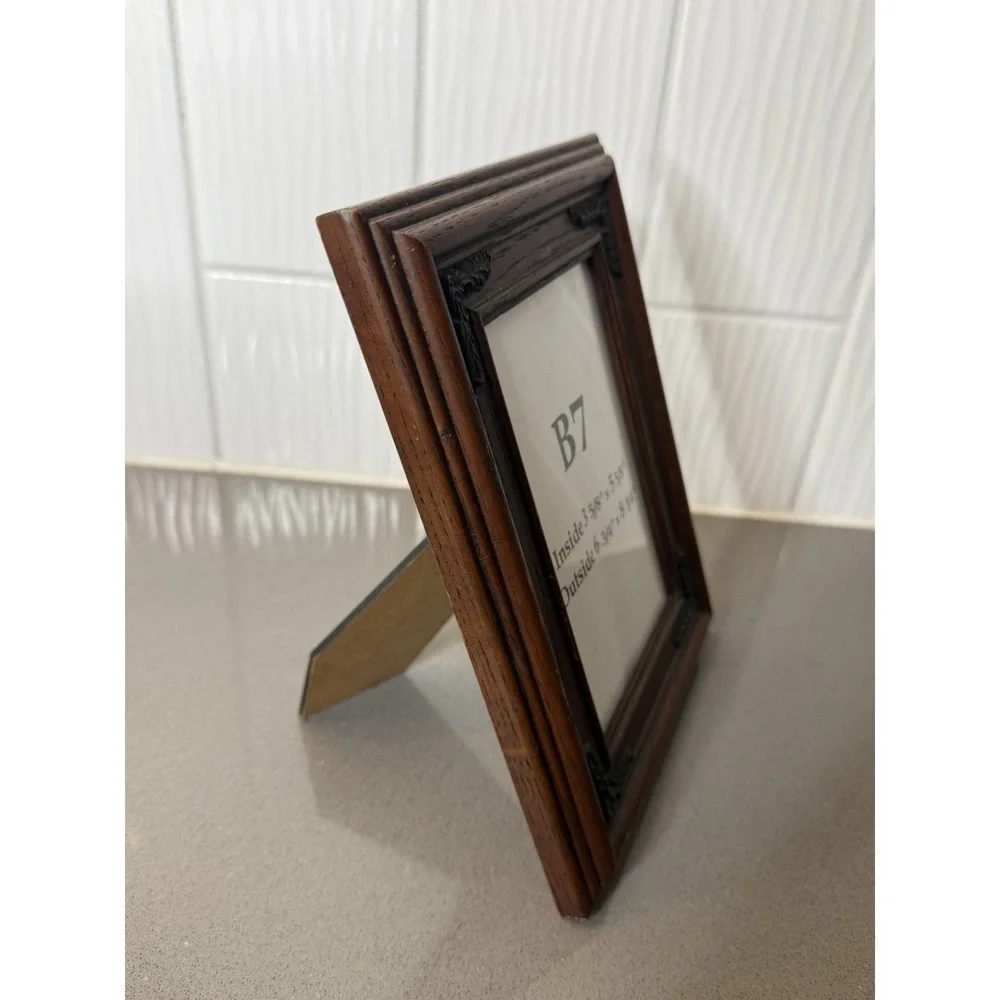 Lot of 3 Vintage Wood Wood-like Picture Frame Med-Dark Tone 8x10, 7x9 & 5x7 GUC